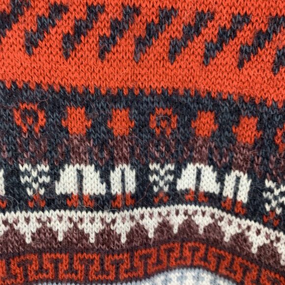 Sanyork Women XL Alpaca Cardigan Hooded Full Zip Long Boho Hand Knit Peru Aztec - Picture 8 of 9